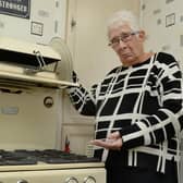 Val Marks with her New World Forty-Two cooker which has broken down after 65 years.