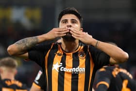 GOALSCORING FORM: Hull City's Ozan Tufan celebrates finding the net against Bristol City