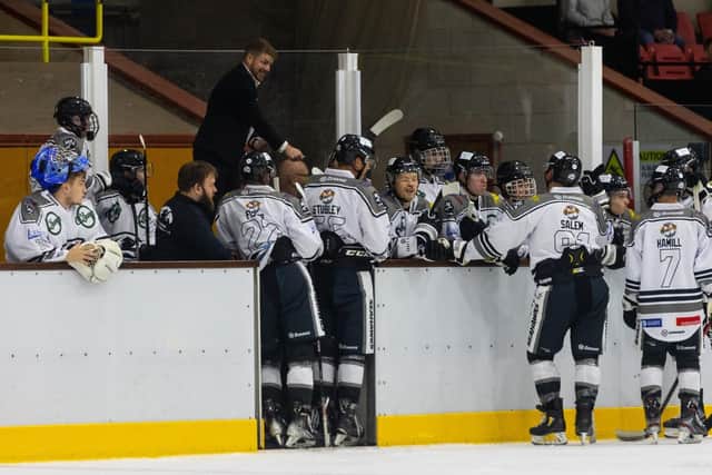NEW ERA: Matty Davies instructs his Hull Seahawks players during a pre-season challenge game ahead of NIHL National opening weekend clashes against Swindon and MIlton Keynes. Picture: Tony King/Seahawks Media
