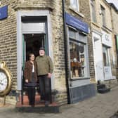 Cleckheaton Antiques, run by Barrie Naylor, right, opened in the town on Saturday.
