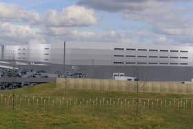 An artist's impression of the Amazon site near the M62