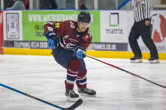 MATCH-WINNER: Vladislavs Vulkanovs was the only success story during the shoot-out in Swindon, earning his Sheffield Steeldogs' team a 6-5 win. Picture courtesy of PEter Best/Steeldogs Media.