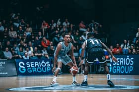 Terrell Allen on his debut for Sheffield Sharks in the defeat at Newcastle Eagles (Picture: Adam Bates)