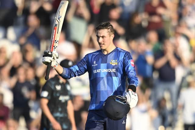 James Wharton, seen taking the applause of the Headingley crowd for his maiden T20 century earlier this summer, is closing in on his first Championship hundred according to Yorkshire chief Ottis Gibson. Picture: National World.