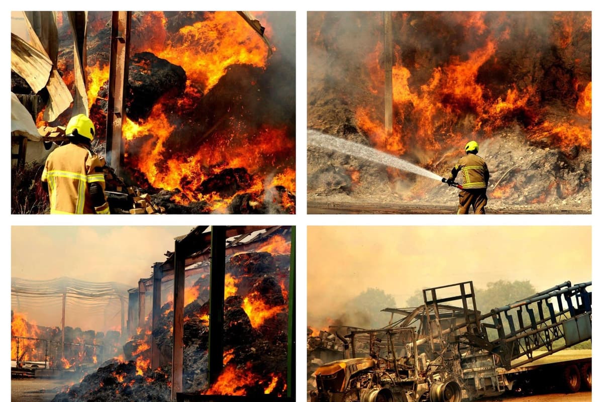 Dramatic video and photos show extent of huge farm blaze in Yorkshire