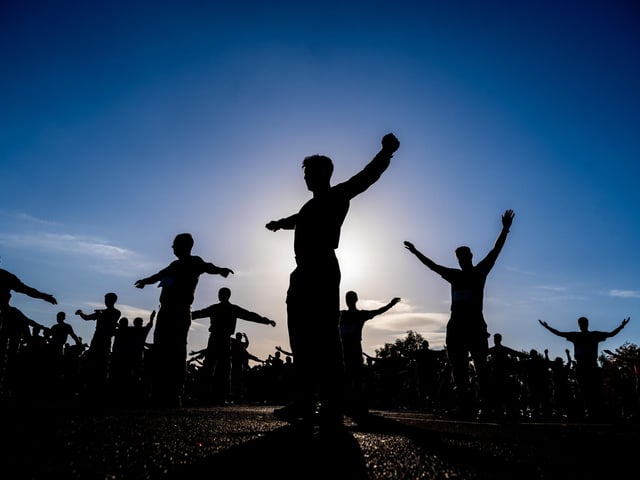Soldiers demonstrated the commitment and fitness required to meet the challenges of military service.
