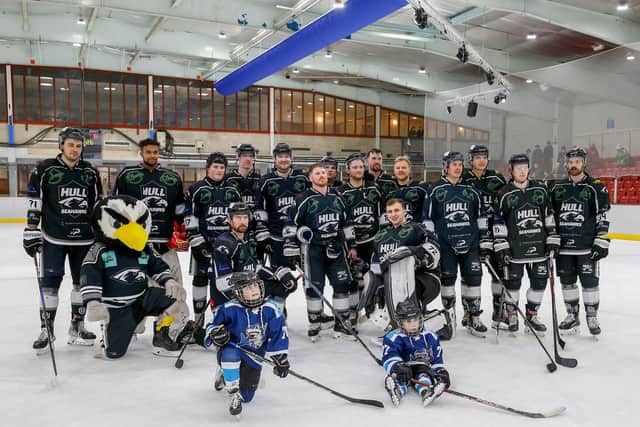 THAT WAS THEN: Matty Davies, surrounded by his Hull Seahawks team on January after playing his final game before retiring Picture courtesy of Steve Pollitt/Seahawks Media
