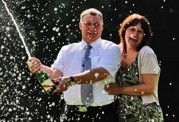 Graham and Amanda Nield after winning the lottery in 2013. Photo: Camelot