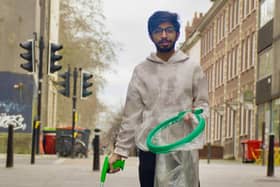 Vivek Gurav who is beginning a 30-day plogging challenge to 30 cities in the UK. (Photo credit: University of Bristol/PA Wire)