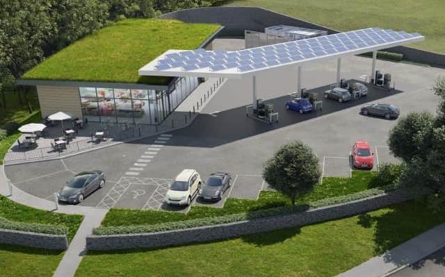 A CGI image of the proposed petrol station