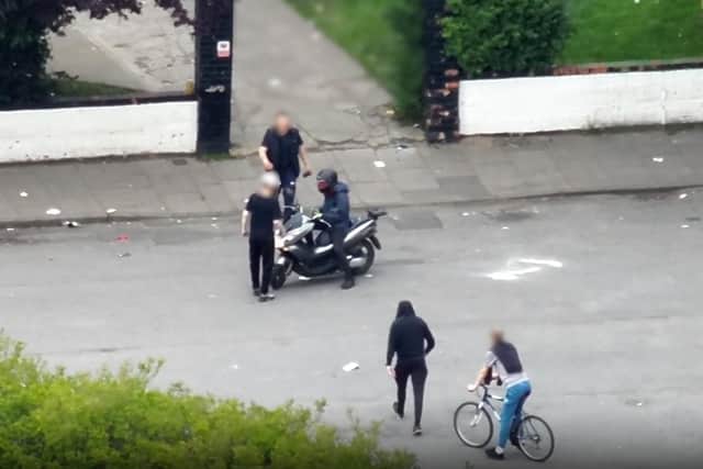 The footage of the arrest is captured by a police drone