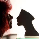 Tut '22 curator Barnsley born Prof Joann Fletcher with a bust of Tutankhamun