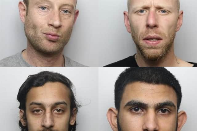 Clockwise L - R: Andrew Coy, Andrew Cross, Shabaz Ismail, Musfer Jabbar. Photo: South Yorkshire Police