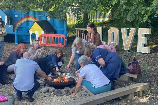 Adults learned about the power of play at The Old Quarry Playground