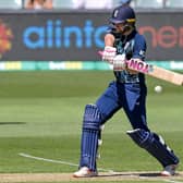 CUTTING IT: England's Dawid Malan plays through the covers during his innings of 134 in yesterday's one-day international against Australia at the Adelaide Oval, the hosts winning by six wickets. Picture: Brenton Edwards/AFP