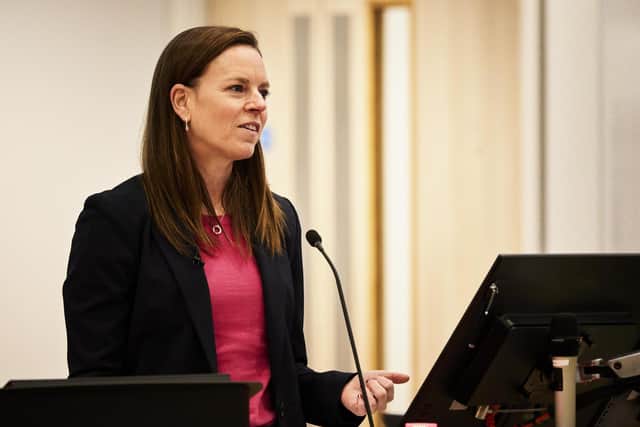 Megan Greene, external member of the Monetary Policy Committee, delivered a speech  at Leeds Business School. (Photo by Simon and Simon Photography)