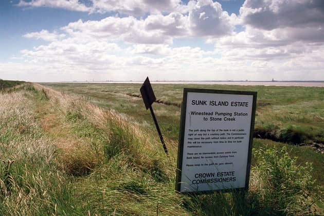 Sunk Island on the Humber Estuary is a village built on land reclaimed from the sea