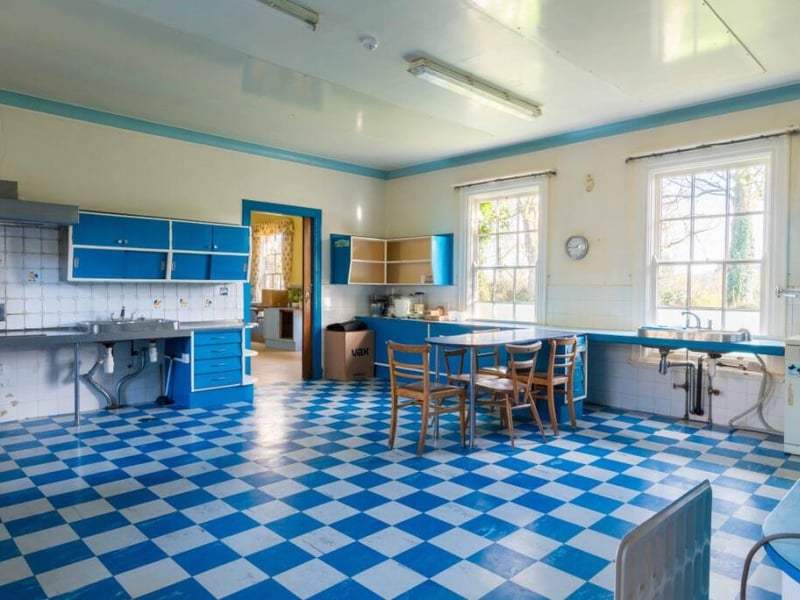 The large kitchen is in need of updating but offers scope for a fabulous family kitchen-dining room