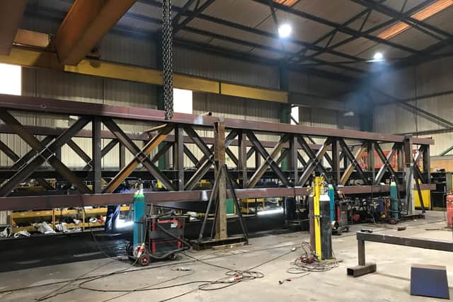 The bridge is  being constructed in North Yorkshire before being installed on site in June