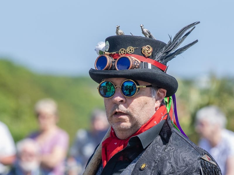 Raven Morris perform at the Steampunk Weekend in Filey