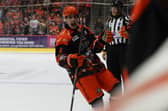HOW'S THAT FOR STARTERS: Ryan Tait celebrates scoring Sheffield Steelers' opening goal against Manchester. Picture: Hayley Roberts/Steelers MEdia.