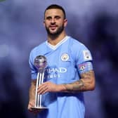 WORLD CHAMPION: Manchester City's Kyle Walker with the silver ball for the second best player at this month's Club World Cup in Saudi Arabia