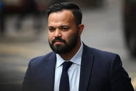 Former cricket player Azeem Rafiq arrives to attend a Cricket Discipline Commission hearing, relating to allegations of racism at Yorkshire County Cricket Club, in London on March 1, 2023.(Picture: DANIEL LEAL/AFP via Getty Images)