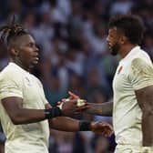 Can England's lock Maro Itoje (L) and blindside flanker Courtney Lawes produce the game of their lives to secure a World Cup final spot (Picture: PASCAL GUYOT/AFP via Getty Images)