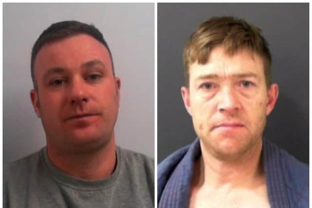 From left to right: Shaun Andrew Finley and Stephen William Case. The South Yorkshire men have been jailed for a high-value burglary conspiracy which targeted boilers, furniture and building equipment from housing developments in the Harrogate District of North Yorkshire. Photo: South Yorkshire Police