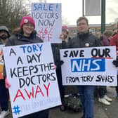 Striking NHS junior doctors on the picket line. The British Medical Association is holding a 72-hour walkout in a dispute over pay. PIC: Callum Parke/PA Wire