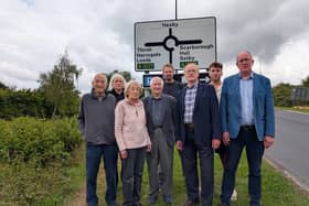Liberal Democrat Haxby and Wigginton ward's Coun Andrew Hollyer (back, centre) with other local Liberal Democrat councillors at the York Outer Ring Road.