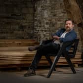 Bruce Kenneth, an American furniture designer and maker, in his workshop in Skelmanthorpe near Huddersfield.  The craftsman also works for TV programmes such as BBC's Money for Nothing  Picture by Tony Johnson.
