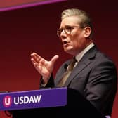 Labour Party leader Sir Keir Starmer speaking at Union of Shop, Distributive and Allied Workers (USDAW) conference. PIC: Owen Humphreys/PA Wire