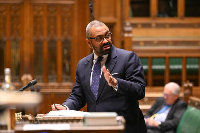 Home Secretary James Cleverly makes a statement to MPs in the House of Commons, London, following the publication of the first report from the Angiolini Inquiry into Sarah Everard killer Wayne Couzens. PIC: Parliament/Maria Unger/PA Wire