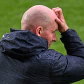 HEAD SCRATCHER: Henrik Pedersen on his last matchday at Sheffield Wednesday manager, a 2-0 defeat at Doncaster Rovers (Image: Steve Ellis)