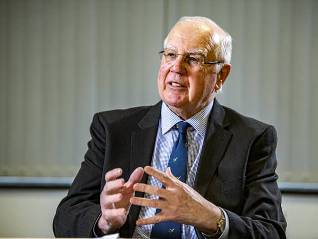 Sir Alan Langlands, former Chief Executive of the NHS and Vice-Chancellor of the University of Leeds, is the new chair of Trustees at Yorkshire Cancer Research. photographed for The Yorkshire Post by Tony Johnson in Harrogate. 27 January 2023.