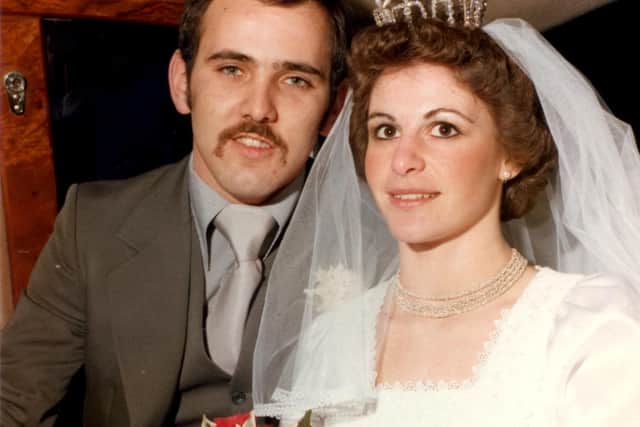 Nigel and Julie Casson on their wedding day