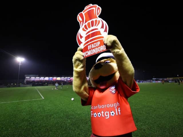 CUP FEVER: Scarborough Athletic's mascot gets into the mood before last season's first-round match at home to Forest Green Rovers