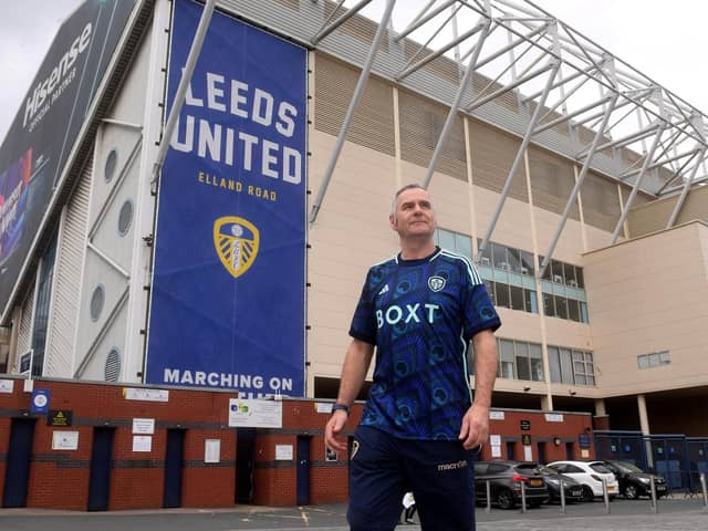 Leeds United superfan Paul Smith from New Zealand, pictured at Elland Road