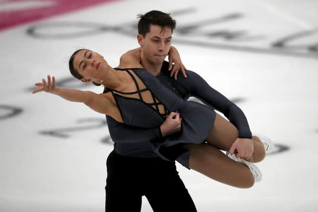 Great Britain's Anastasia Vaipan-Law and Luke Digby during a pairs practice session during the ISU Grand Prix of Figure Skating 2022 at Ice Sheffield. (Picture: Simon Marper/PA Wire)