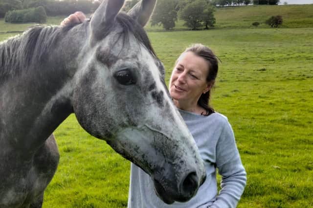Family affair: Trainer Fiona Needham with Sine Nominee, a horse owned and bred by her father Robin Tate, who runs in the St. James’s Place Festival Challenge Cup Open Hunters' Chase at Cheltenham today. (Picture: Go Racing in Yorkshire)