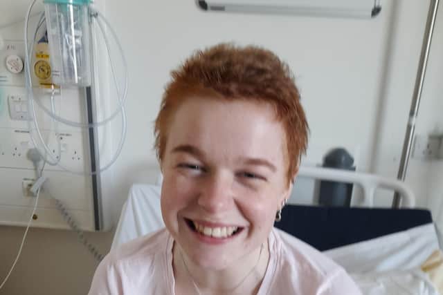 Emily Land, who received a stem cell transplant has challenged herself to walk 10,000 steps a day for a month to raise cash and help her recover. Photo: Anthony Nolan/PA Wire