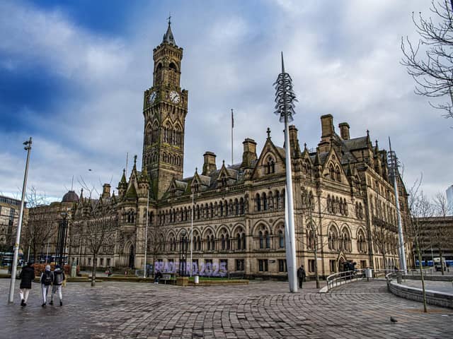 Badford City Hall, home of Bradford Council, which is amongst several councils facing difficult financial decisions. PIC: Tony Johnson