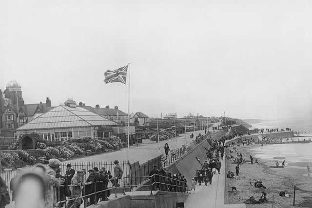 A beach scene on the flat coast circa 1910.