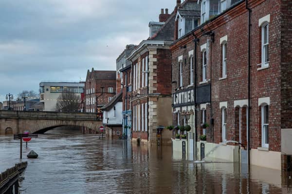 York floods again: photo posted by @LazloUzala on social media site X. The impact of surface water and river flooding will continue to be "significant" across parts of the country this week experts have warned. Credit: Lewis Outing/PA Wire