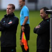 CHEMISTRY: Harrogate Town manager Simon Weaver (left, with assistant Paul Thirlwell) (Image: Jonathan Gawthorpe)