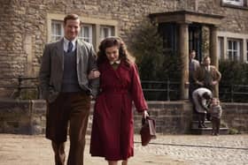 Back in Darrowby: Nicholas Ralph (James Herriot) / Rachel Shenton (Helen Herriot) / Anna Madeley (Mrs Hall) Samuel West (Siegfried Farnon) Callum Woodhouse (Tristan Farnon) Isabella Ward (Rosie Herriot).  ©5 Broadcasting Limited / © Playground Television UK Ltd. 2026 / Photographer: Helen Williams