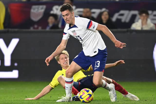 OUTGOING: Middlesbrough's USA forward Matthew Hoppe, pictured above on international duty, will join Hibernian for the rest of the season on loan. Picture: PATRICK T. FALLON/AFP via Getty Images)