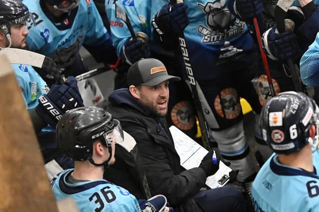 LEADING MAN: Head coach Greg Wood has overseen four-game winning run for Sheffield Steeldogs, leaving them in fourth place in the NIHL National table. Picture: Bruce Rollinson.