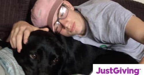 Charlie Cornick with his dog Flash (photo: Justgiving)